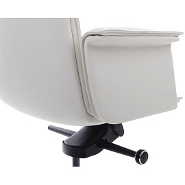 Кресло для руководителя RV Design Rubens белое (натуральная кожа, алюминий)