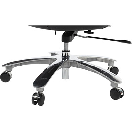 Кресло для руководителя RV Design Leonardo чёрное (натуральная кожа, алюминий)