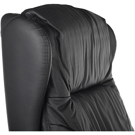 Кресло для руководителя RV Design Leonardo чёрное (натуральная кожа, алюминий)