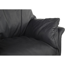 Кресло для руководителя RV Design Leonardo чёрное (натуральная кожа, алюминий)