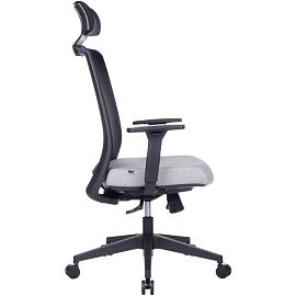 Кресло для руководителя RV Design Style серое/чёрное (сетка/ткань, пластик)