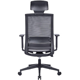 Кресло для руководителя RV Design Style серое/чёрное (сетка/ткань, пластик)