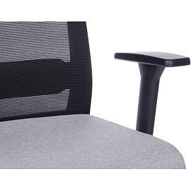 Кресло для руководителя RV Design Style серое/чёрное (сетка/ткань, пластик)