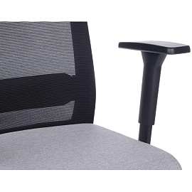 Кресло для руководителя RV Design Style серое/чёрное (сетка/ткань, пластик)