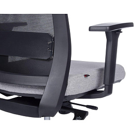 Кресло для руководителя RV Design Style серое/чёрное (сетка/ткань, пластик)