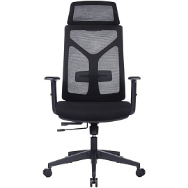 Кресло для руководителя RV Design Astra черное (сетка/ткань, пластик)