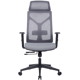 Кресло для руководителя RV Design Astra серое (сетка/ткань, пластик)