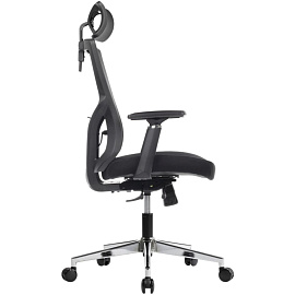 Кресло для руководителя RV Design Step чёрное (сетка/ткань, металл)