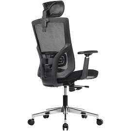 Кресло для руководителя RV Design Step чёрное (сетка/ткань, металл)