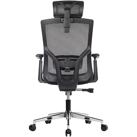 Кресло для руководителя RV Design Step чёрное (сетка/ткань, металл)