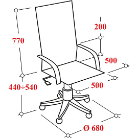 Кресло для руководителя RV Design Step чёрное (сетка/ткань, металл)