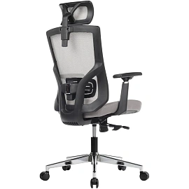 Кресло для руководителя RV Design Step серое (сетка/ткань, металл)