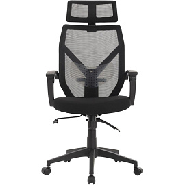Кресло для руководителя RV Design Oliver черное (сетка/ткань, пластик)