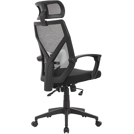 Кресло для руководителя RV Design Oliver черное (сетка/ткань, пластик)