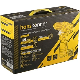 Дрель-шуруповерт акк б/щ Hanskonner PLATINUM,14,4В,10мм HCD1645BLC