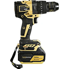 Дрель-шуруповёрт ударная аккумуляторная Hanskonner HCD18165BLI бесщеточная 2 АКБ х Li-ion (18В, 2.4 Ач)+ ЗУ в кейсе