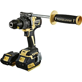 Дрель-шуруповёрт ударная аккумуляторная Hanskonner HCD18165BLI бесщеточная 2 АКБ х Li-ion (18В, 2.4 Ач)+ ЗУ в кейсе