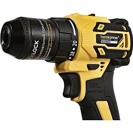 Дрель-шуруповёрт аккумуляторная Hanskonner HCD2065C бесщеточная 2 АКБ х Li-ion (18В, 2 Ач)+ ЗУ в кейсе