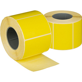 Термоэтикетки 58х40 мм ЭКО диаметр втулки 40 мм желтые (6 рулонов по 700 этикеток)