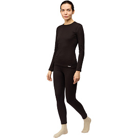 Термофутболка женская с длинным рукавом Guahoo G21-2271S с начёсом чёрная (размер 42-44, рост 164-170 см)