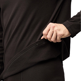 Термофутболка мужская с длинным рукавом Guahoo G22-0050S с начёсом чёрная (размер 46, рост 176 см)