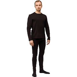 Термофутболка мужская с длинным рукавом Guahoo G22-0050S с начёсом чёрная (размер 54, рост 188 см)