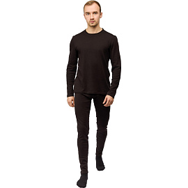 Термофутболка мужская с длинным рукавом Guahoo G22-0050S с начёсом чёрная (размер 54, рост 188 см)