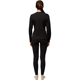 Термофутболка женская с длинным рукавом Guahoo G22-0051S с начёсом чёрная (размер 42, рост 164 см)