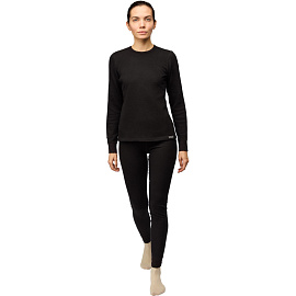 Термофутболка женская с длинным рукавом Guahoo G22-0051S с начёсом чёрная (размер 42, рост 164 см)