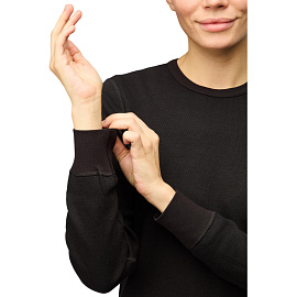 Термофутболка женская с длинным рукавом Guahoo G22-0051S с начёсом чёрная (размер 42, рост 164 см)