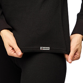 Термофутболка женская с длинным рукавом Guahoo G22-0051S с начёсом чёрная (размер 42, рост 164 см)