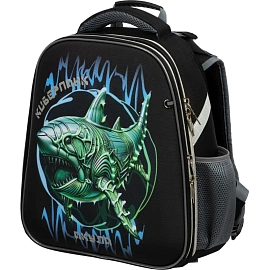 Ранец Комус Класс Basic акула анатомический чёрный с двумя отделениями