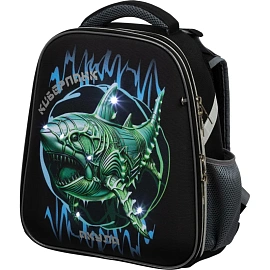 Ранец Комус Класс Basic акула анатомический чёрный с двумя отделениями