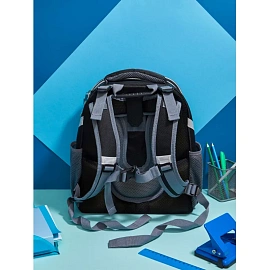 Ранец Комус Класс Basic акула анатомический чёрный с двумя отделениями