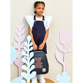 Ранец Комус Класс Basic Медвежонок анатомический чёрный с двумя отделениями