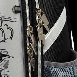 Ранец Комус Класс Basic Тачки анатомический чёрный с двумя отделениями