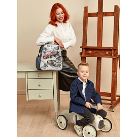 Ранец Комус Класс Basic Тачки анатомический чёрный с двумя отделениями