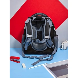 Ранец Комус Класс Basic Тачки анатомический чёрный с двумя отделениями