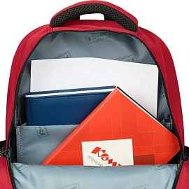 Рюкзак школьный + пенал Комус Класс Case бордовый/чёрный