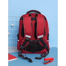 Рюкзак школьный + пенал Комус Класс Case бордовый/чёрный