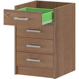 Тумба приставная Арго АТ-05 с замком без топа (орех, 440х450х740 мм, 4 ящика) фото Тумба приставная Арго АТ-05 с замком без топа (орех, 440х450х740 мм, 4 ящика)