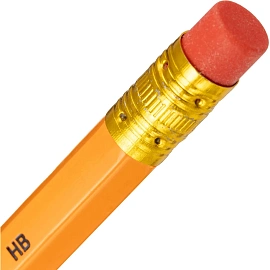 Карандаш чернографитный Attache деревянн, шестигр, с ластиком, оранж.корп