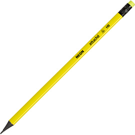 Карандаш чернографитный пластиковый HB с ластиком Attache заточенный трёхгранный