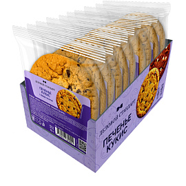 Печенье сдобное Деловой Стандарт Кукис с кусочками тёмной глазури 70 г (12 штук в упаковке)