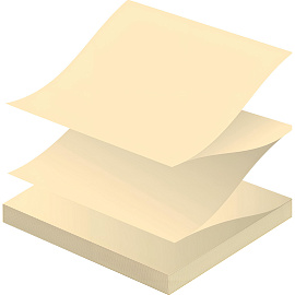 Стикеры Z-сложения Attache 76х76 мм пастельные желтые для диспенсера (1 блок на 100 листов)