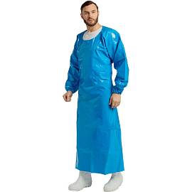 Фартук защитный Робин 2 полиуретановый синий 0.22 мм с рукавами