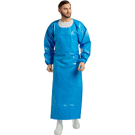 Фартук защитный Робин 2 полиуретановый синий 0.22 мм с рукавами