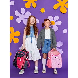 Ранец Комус Класс Stright Casual Самая анатомический черный с двумя отделениями