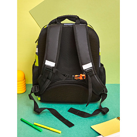 Ранец Комус Класс Stright Casual Погнали анатомический серый с двумя отделениями