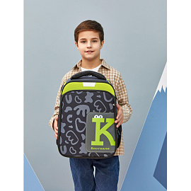 Ранец Комус Класс Stright Casual Погнали анатомический серый с двумя отделениями